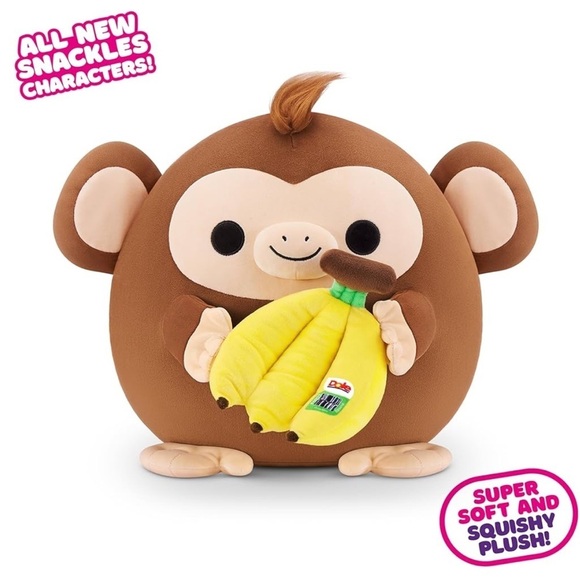 Snackles Series 2 Monkey & Dole 8 Inch Plush by ZURU (new) - Picture 1 of 4
